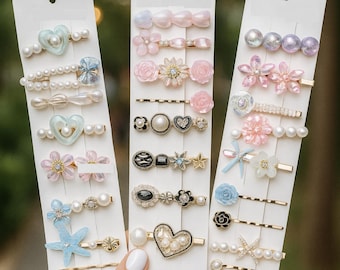 Koreanska modehårspännen med pärlor och strass: 25 st snygga Kpop-accessoarer