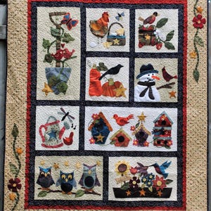 Tweets & Twinkles Quilt Pattern Block #10: Folk Art Bird Appliqué (PDF Pattern)