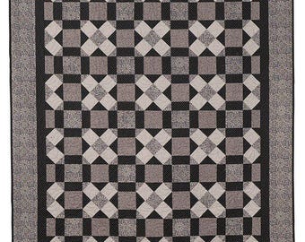 Shifting Gears Quilt Pattern, Modern Geometric Throw Quilt (PDF Download)