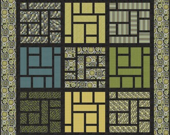 Mosaic Maze Quilt Pattern: Modern Piecing (PDF Pattern, 80x80 inches)