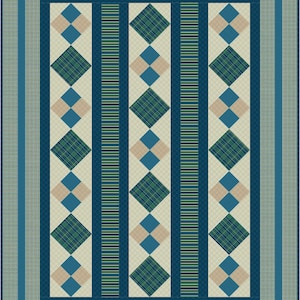 Saville Diamonds Quilt pattern, single quilt, twin quilt, pieced quilt