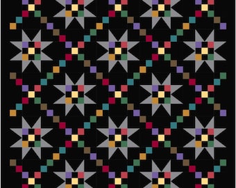 Skylights Star Quilt Pattern PDF: Modern Scrap-Friendly Design (Digital Download)