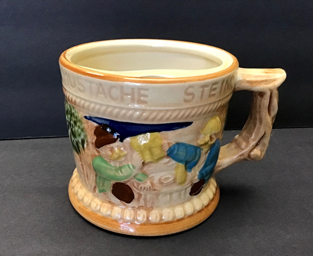 Vintage Mustache Stein Novelty Drinking Mug Etsy