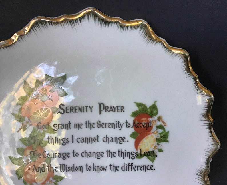 Vintage Serenity Prayer Plate Decorative Florida Souvenir Plate Wall Hanging image 4