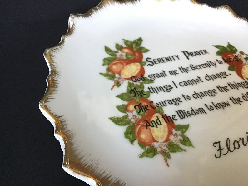 Vintage Serenity Prayer Plate Decorative Florida Souvenir Plate Wall Hanging image 2