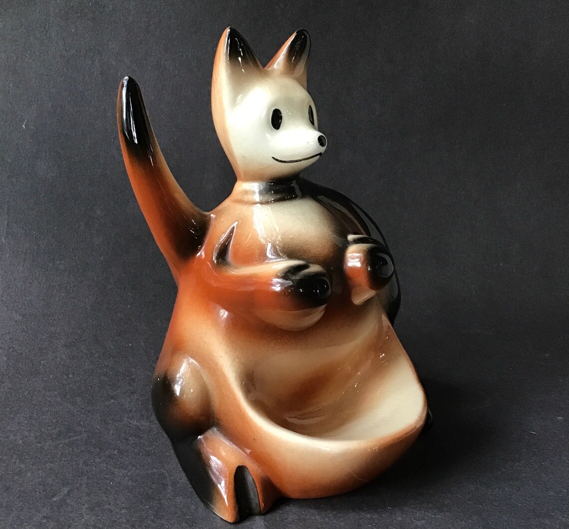 Vintage Kangaroo Caddy Mens Ceramic Dresser Caddy Fine Etsy