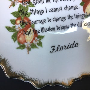 Vintage Serenity Prayer Plate Decorative Florida Souvenir Plate Wall Hanging image 5