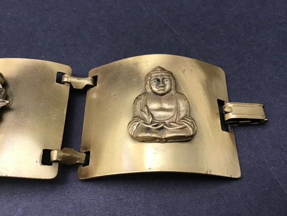 Asian Copper Buddha 3D Bracelet Vintage Copper Pa… - image 7