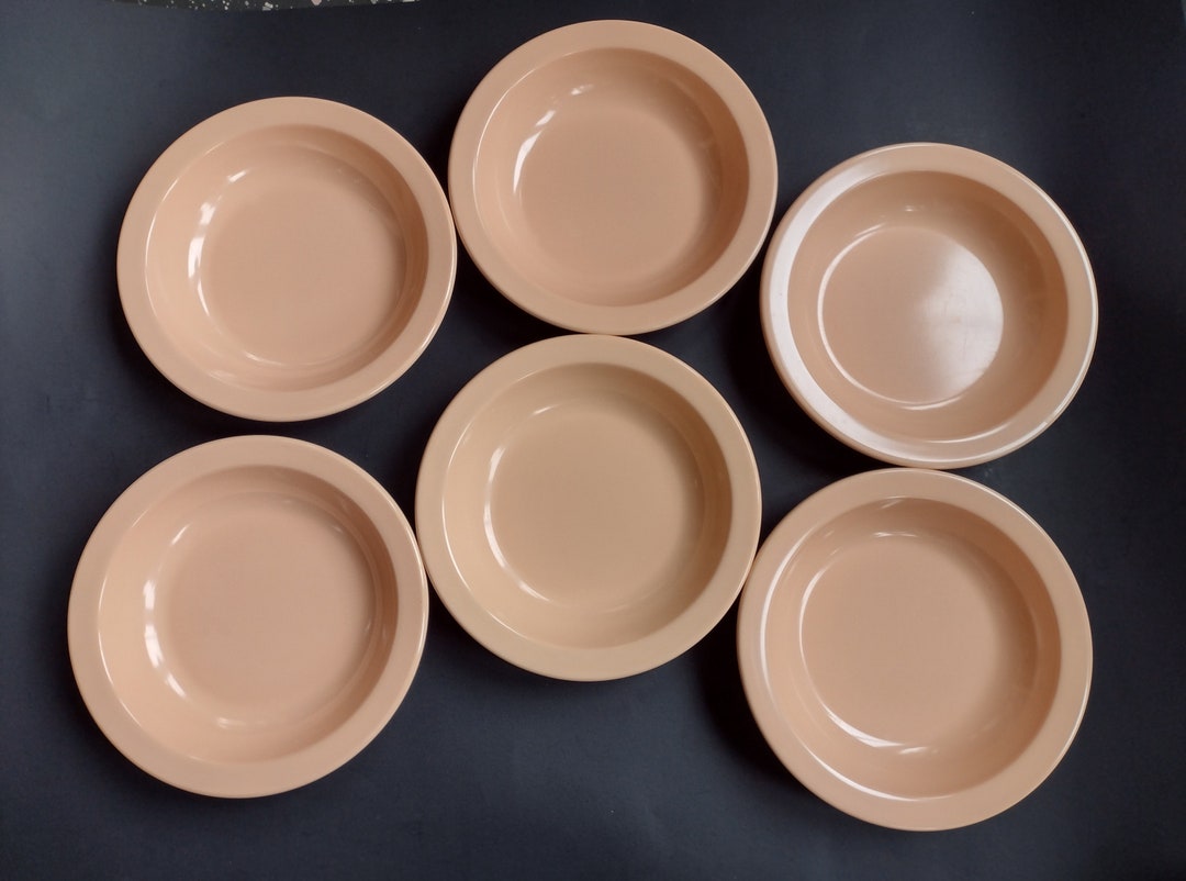 Vintage Dallas Ware Bowls Set of 6 Peach Colored Melamine Bowls - Etsy