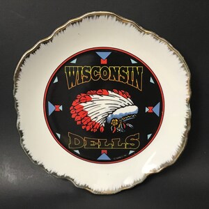 Vintage Wisconsin Dells Souvenir Decorative Plate