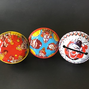 Vintage Noisemakers Set of 3 Tin Litho New Year’s Eve Noise Makers