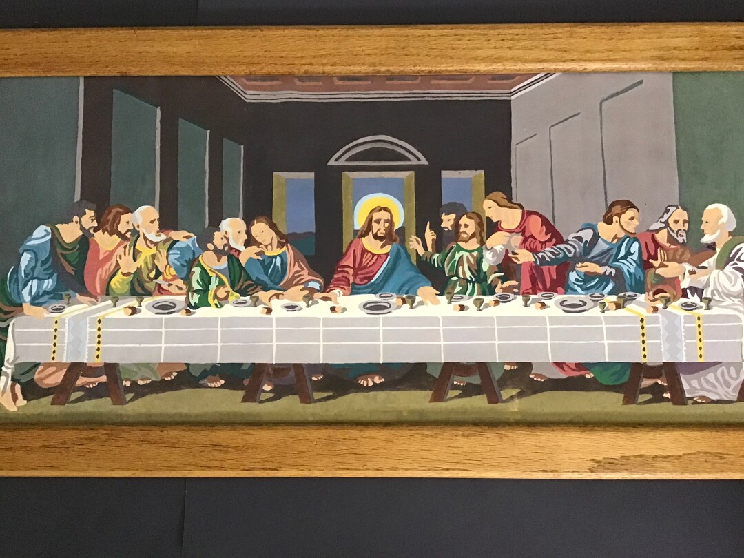 Paint by Number Last Supper Vintage Framed Painting Leonardo Da Vinci