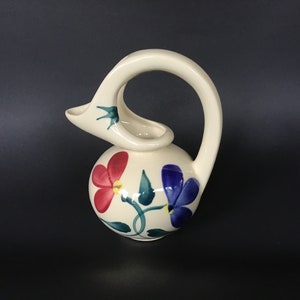 Vintage Purinton Pottery Slip Ware Syrup Pitcher or Honey Jug Petal Pattern