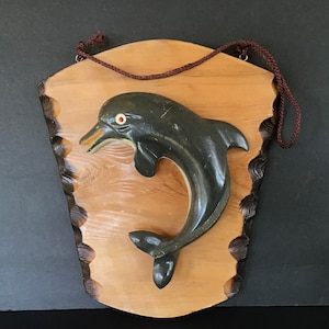Vintage 3D Dolphin Wall Plaque Marine Decor