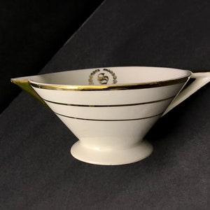 Vintage Salem China Streamline Century Creamer Gold S Monogram