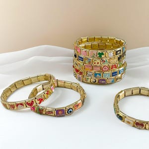 Pulseira de berloques italianos de ouro, pulseira de berloques italianos personalizada, pulseira italiana de ouro, berloques italianos de ouro personalizados, pulseira italiana personalizada