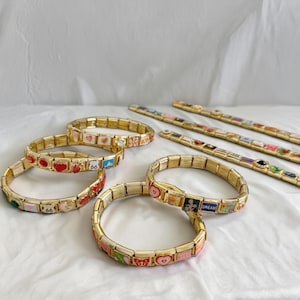 Custom Italian Charm Bracelet, Personalized Italian Charm Bracelet, Gold Italy Charm Bracelet, Custom Friendship Bracelet, Couples Gift