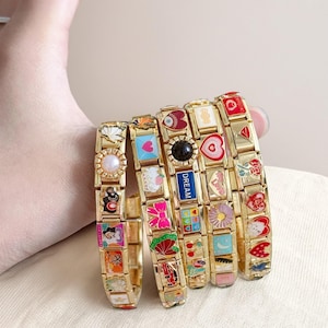 Vintage Italian Charm Bracelets, Custom Italian Charm Bracelet, Custom Italy Charms, Charms Italy Bracelet, Gold Italy Charms, Gift For Her