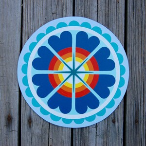 C&#39;mon Get Happy Wheel Hex Sign PA Dutch Style ~ Love is all around you