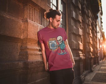 Skeleton Graffiti Halloween T-Shirt: Unisex Streetwear Tee