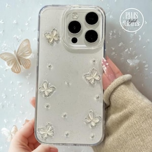 3D Butterfly Glitter iPhone Case: Clear Bling Protective Cover