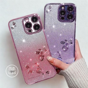 Silvery Glitter Rhinestone iPhone Case: Elegant Protective Cover