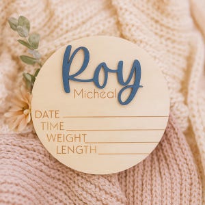 Personalized Baby Announcement Sign with Birth Stats, Footprint Sign For Newborn ,Baby Name Reveal, Custom Baby Name Sign, Sign For Hospital