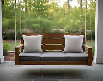 Plan de lit de balançoire extérieur bricolage : travail du bois PDF | Fichier PDF de construction de meubles de patio de jardin rustiques