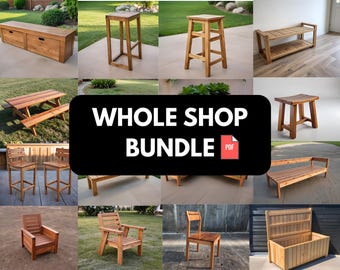 Lot de plans PDF pour meubles d'extérieur à monter soi-même : projets de menuiserie (téléchargement instantané)