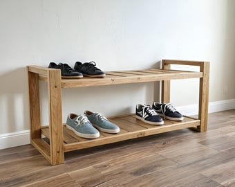 DIY Shoe Rack Build Plan: Entryway Organizer Woodworking plan(PDF Download)