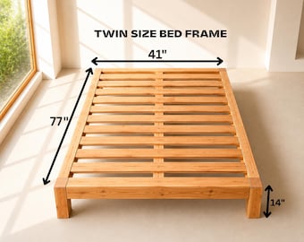 Bouwplan voor een platformbedframe (eenpersoonsbed) | Doe-het-zelf houtbewerking | Beginnersvriendelijke PDF-download