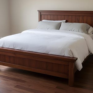 Bouwplan modern kingsize bed zelfgemaakt: pdf houtbewerking | Ontwerp slaapkamermeubels | Direct downloaden