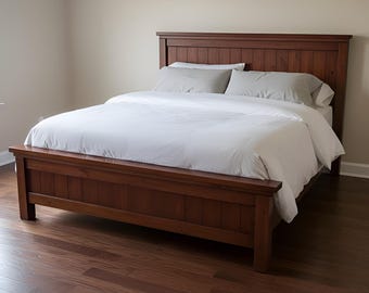 Plan de construction de lit king size moderne à faire soi-même : menuiserie PDF | Conception de meubles de chambre à coucher | Téléchargement instantané