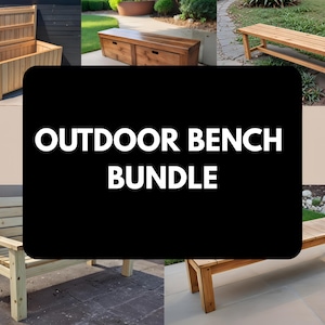 Bundle Outdoor Bench Build Plan, Patio Woodworking Step by Step PDF Download