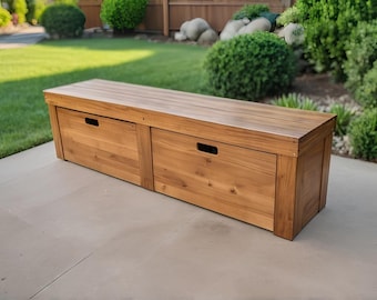 Plan de construction du banc de rangement bricolage : menuiserie pour terrasse extérieure (fichier PDF)