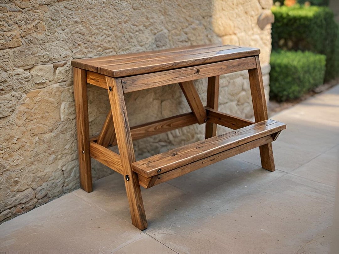 Outdoor Tall Bench With Footrest Build Plan: DIY Patio Woodworking (PDF ...