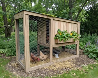 Plan de construction d'un poulailler extérieur en bois à faire soi-même : petit poulailler d'arrière-cour à télécharger PDF
