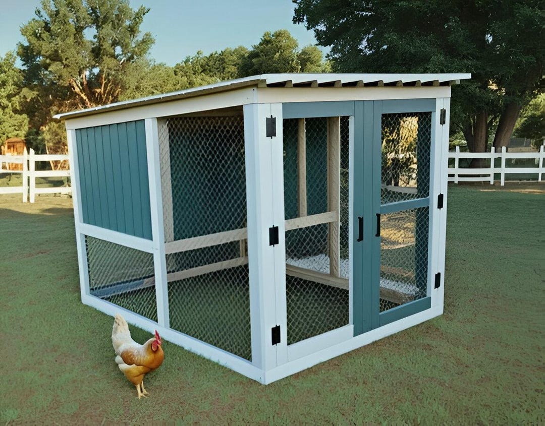DIY Large Outdoor Chicken Coop Plans: Wooden Backyard Poultry House ...