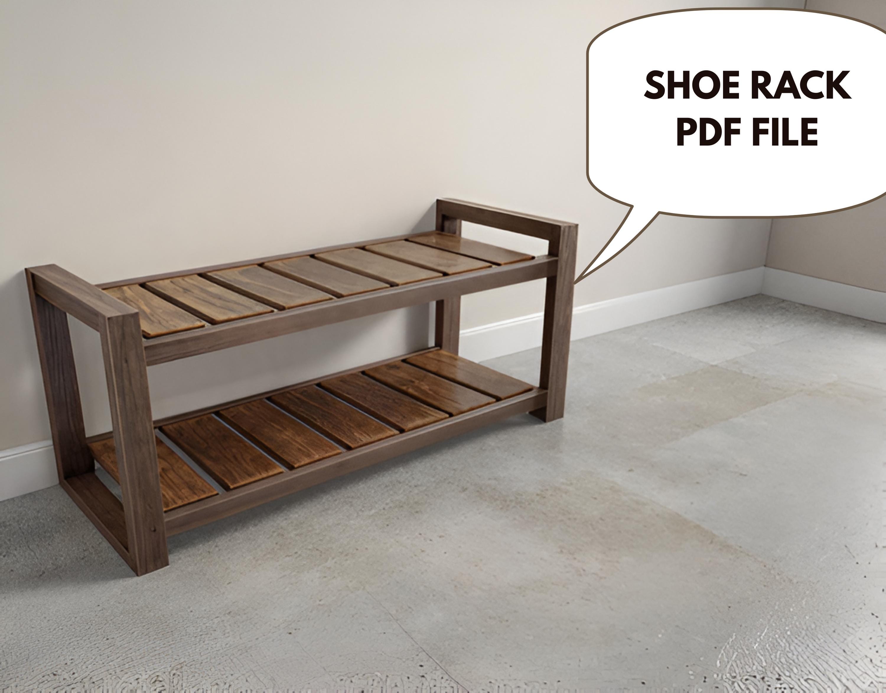 DIY Wood Shoe Rack Build Plan: Rustic Entryway Organizer (PDF File) - Etsy
