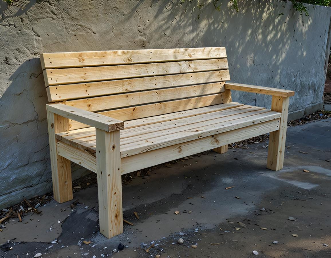DIY 2x4 Outdoor Bench Build Plan: Woodworking Project (PDF Download) - Etsy