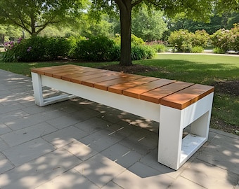 Plan de travail du bois de banc de jardin extérieur bricolage : construisez votre propre banc | Instructions numériques au format PDF