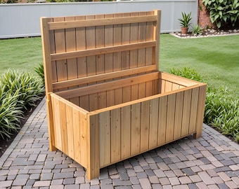 Plan de construction du banc de rangement pour terrasse : projet de menuiserie pour débutant (téléchargement PDF)