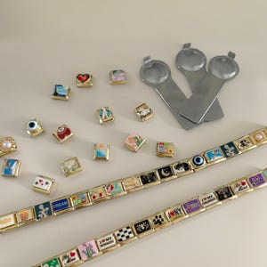 Pingentes de ouro italianos, pulseira de ouro italiana personalizada, pingentes italianos personalizados, pulseira de pingentes italianos personalizada, pulseira modular italiana, pingentes