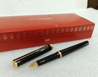 ヴィンテージ ST デュポン 万年筆：24金仕上げ、18金ペン先 - Etsy 日本