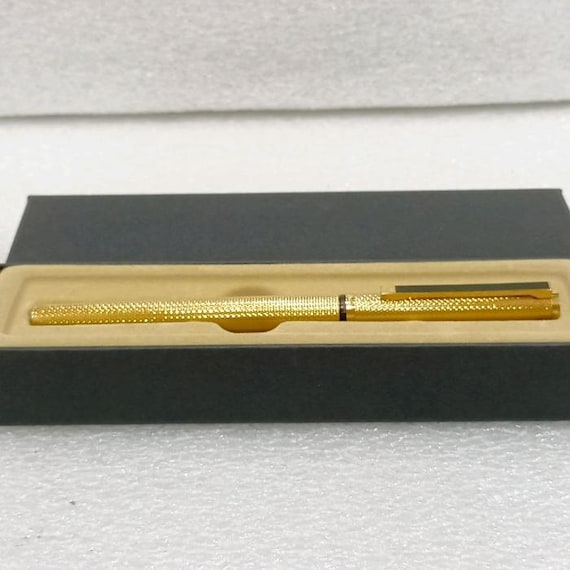ダンヒル ジェムライン 万年筆 14K F ペン先 ゴールドメッキ バーリー
