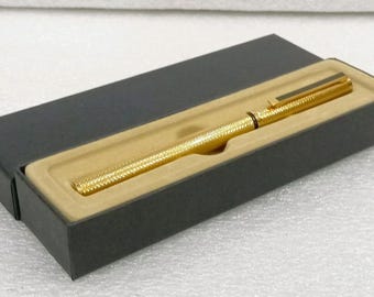 ダンヒル ジェムライン 万年筆 14K F ペン先 ゴールドメッキ バーリー