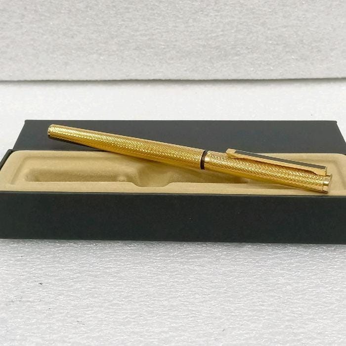 ダンヒル ジェムライン 万年筆 14K F ペン先 ゴールドメッキ バーリー
