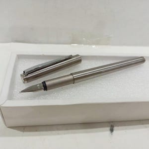 Vintage Montblanc Noblesse 1122 Fountain Pen (First Version) 1970s: Brushed Steel, Steel Nib - VP286