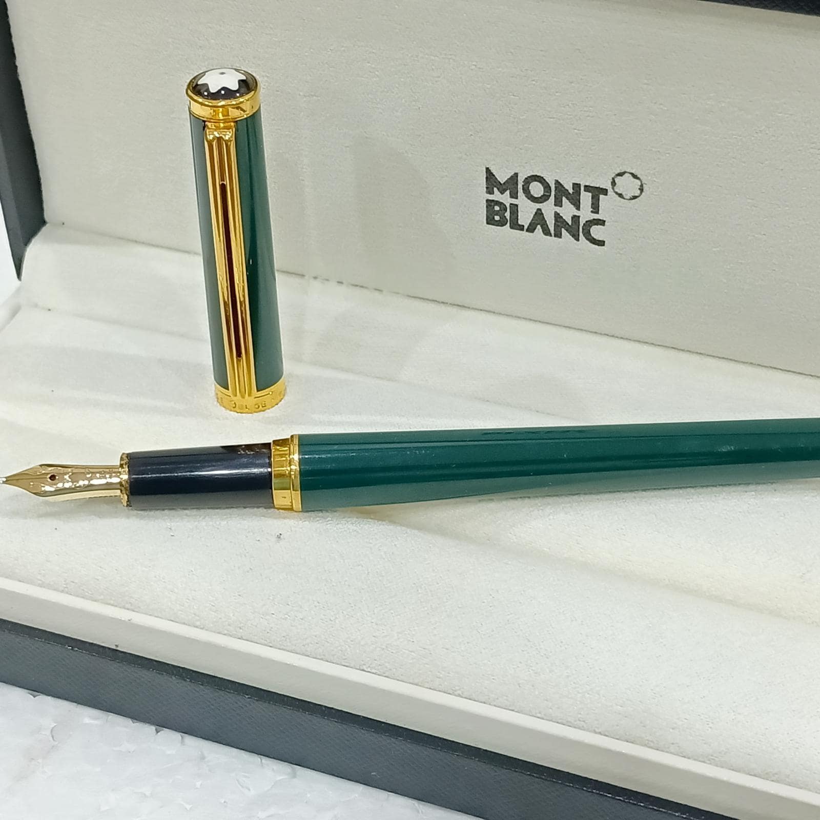 筆記具 montblanc noblesse oblige green 14k 585 Vintage Montblanc Noblesse Oblige Fountain Pen - 14K Gold