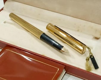 NOS Vintage ST Dupont Classic Vermeil Füllfederhalter 18K Nib Unbenutzt Full Set - VP221